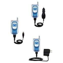 Gomadic Deluxe Kit for the Samsung SGH-T200 includes a USB cable with Car and Wall Charger - Brand w