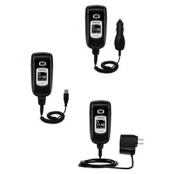 Gomadic Deluxe Kit for the Samsung SGH-T309 includes a USB cable with Car and Wall Charger - Brand w