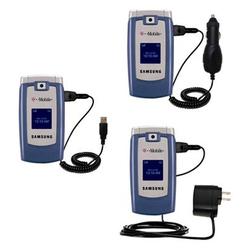 Gomadic Deluxe Kit for the Samsung SGH-T409 includes a USB cable with Car and Wall Charger - Brand w