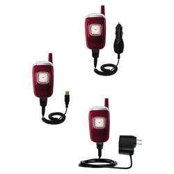 Gomadic Deluxe Kit for the Samsung SGH-T500 includes a USB cable with Car and Wall Charger - Brand w