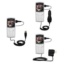 Gomadic Deluxe Kit for the Samsung SGH-T519 includes a USB cable with Car and Wall Charger - Brand w
