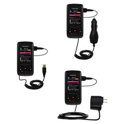 Gomadic Deluxe Kit for the Samsung SGH-T729 includes a USB cable with Car and Wall Charger - Brand w (BDK-1946-AN)