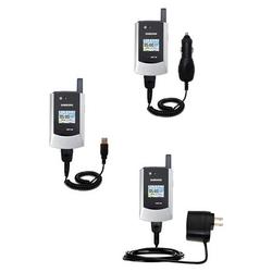 Gomadic Deluxe Kit for the Samsung SGH-X426 includes a USB cable with Car and Wall Charger - Brand w
