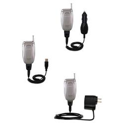 Gomadic Deluxe Kit for the Samsung SGH-X427 includes a USB cable with Car and Wall Charger - Brand w