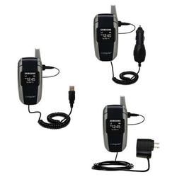 Gomadic Deluxe Kit for the Samsung SGH-X506 includes a USB cable with Car and Wall Charger - Brand w