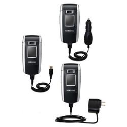 Gomadic Deluxe Kit for the Samsung SGH-ZV50 includes a USB cable with Car and Wall Charger - Brand w