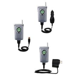 Gomadic Deluxe Kit for the Samsung SPH-A460 includes a USB cable with Car and Wall Charger - Brand w
