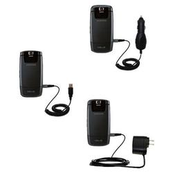 Gomadic Deluxe Kit for the Samsung SPH-A513 includes a USB cable with Car and Wall Charger - Brand w