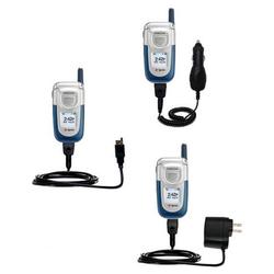 Gomadic Deluxe Kit for the Samsung SPH-A760 includes a USB cable with Car and Wall Charger - Brand w