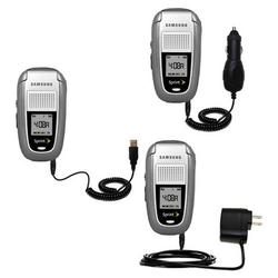 Gomadic Deluxe Kit for the Samsung SPH-A820 includes a USB cable with Car and Wall Charger - Brand w