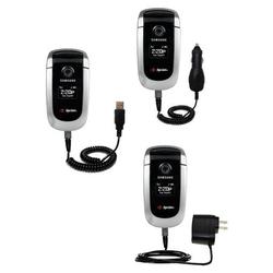 Gomadic Deluxe Kit for the Samsung SPH-A840 includes a USB cable with Car and Wall Charger - Brand w