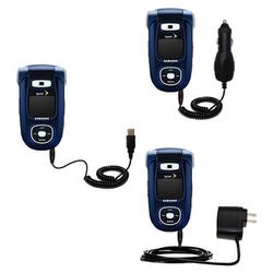 Gomadic Deluxe Kit for the Samsung SPH-A920 includes a USB cable with Car and Wall Charger - Brand w