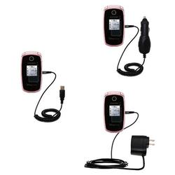 Gomadic Deluxe Kit for the Samsung SPH-M305 includes a USB cable with Car and Wall Charger - Brand w