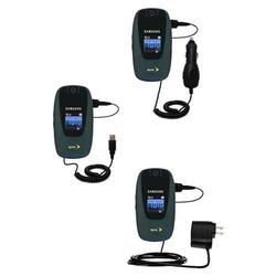 Gomadic Deluxe Kit for the Samsung SPH-M510 includes a USB cable with Car and Wall Charger - Brand w