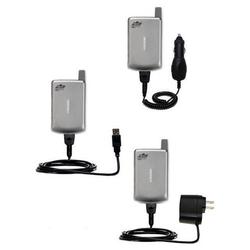 Gomadic Deluxe Kit for the Samsung SPH-i500 includes a USB cable with Car and Wall Charger - Brand w