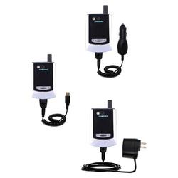 Gomadic Deluxe Kit for the Samsung SPH-i550 includes a USB cable with Car and Wall Charger - Brand w