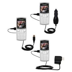 Gomadic Deluxe Kit for the Samsung Trace T519 includes a USB cable with Car and Wall Charger - Brand