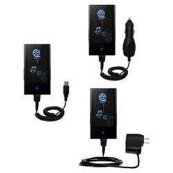 Gomadic Deluxe Kit for the Samsung YP-P2QB includes a USB cable with Car and Wall Charger - Brand w/