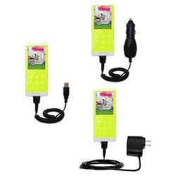 Gomadic Deluxe Kit for the Samsung YP-T10JABY includes a USB cable with Car and Wall Charger - Brand