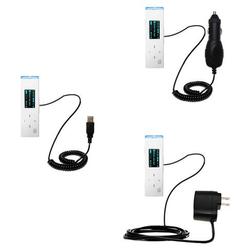 Gomadic Deluxe Kit for the Samsung YP-U3JQG includes a USB cable with Car and Wall Charger - Brand w
