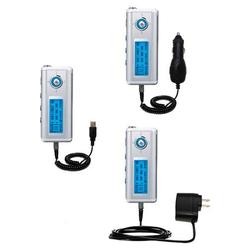 Gomadic Deluxe Kit for the Samsung Yepp YP-T5H includes a USB cable with Car and Wall Charger - Bran