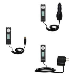 Gomadic Deluxe Kit for the Samsung Yepp YP-U1Q includes a USB cable with Car and Wall Charger - Bran