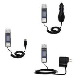 Gomadic Deluxe Kit for the Samsung Yepp YP-U2JXB includes a USB cable with Car and Wall Charger - Br