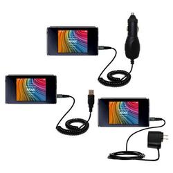Gomadic Deluxe Kit for the iRiver Clix2 U20 includes a USB cable with Car and Wall Charger - Brand w