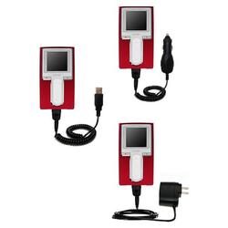 Gomadic Deluxe Kit for the iRiver H10 6GB includes a USB cable with Car and Wall Charger - Brand w/