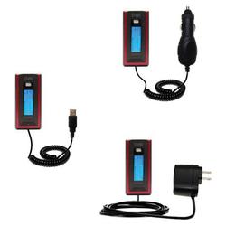 Gomadic Deluxe Kit for the iRiver T20 includes a USB cable with Car and Wall Charger - Brand w/ TipE