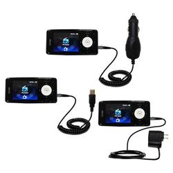 Gomadic Deluxe Kit for the iRiver X20 2GB 4GB 8GB includes a USB cable with Car and Wall Charger - B