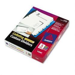 Avery-Dennison Direct Print® Dividers for High Speed B/W Laser Printers, 5 Tab/24 Sets Pack