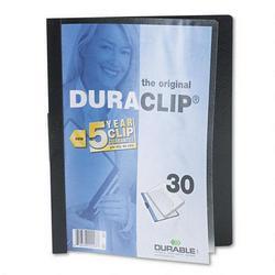 Duarable Office Products Corp. DuraClip® Clear Front Vinyl Report Cover, 30 Sheet Capacity, Black