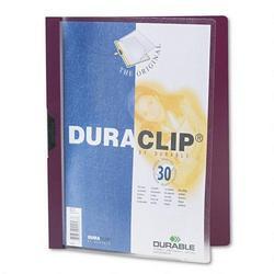 Duarable Office Products Corp. DuraClip® Clear Front Vinyl Report Cover, 30 Sheet Capacity, Maroon