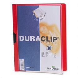 Duarable Office Products Corp. DuraClip® Clear Front Vinyl Report Cover, 30 Sheet Capacity, Red