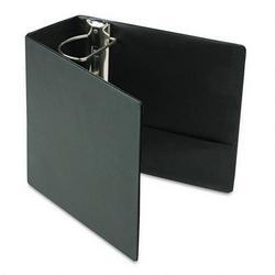 Cardinal Brands Inc. Easy Open® D Ring Binder with Finger Slot, Leather Grain Vinyl, 5 Capacity, Black