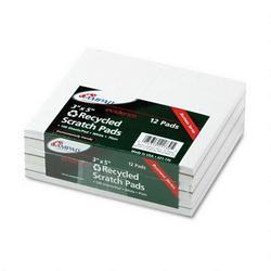 Ampad/Divi Of American Pd & Ppr Evidence® Recycled 3 x 5 Scratch Pads, White, 100 Sheets, 12 Pads/Pack