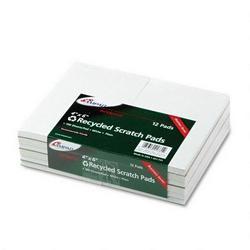 Ampad/Divi Of American Pd & Ppr Evidence® Recycled 4 x 6 Scratch Pads, White, 100 Sheets, 12 Pads/Pack