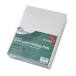 Ampad/Divi Of American Pd & Ppr Evidence® Recycled Glue Top 8 1/2x11 Pads, Wide Rule, White, 50 sheets, Dozen