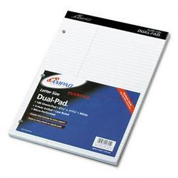 Ampad/Divi Of American Pd & Ppr Evidence® White Dual Pad with 3 Margin, Law Rule, 8 1/2 x 11 3/4, 100 Sheets