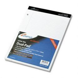 Ampad/Divi Of American Pd & Ppr Evidence® White Dual Pad with Medium Rule, 8 1/2 x 11 3/4, 100 Sheets
