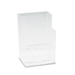 Deflecto Corporation Extra Deep Flat Back Multi Compartment Docuholder™, 4 1/2w x 3 3/4d x 7h, Clear