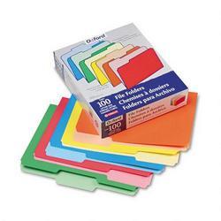 Esselte Pendaflex Corp. File Folders, Recycled, 2 Tone Assorted, Letter Size, Top Tab, 1/3 Cut, 100/Box