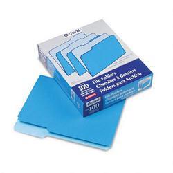Esselte Pendaflex Corp. File Folders, Recycled, 2 Tone Blue, Letter Size, Top Tab, 1/3 Cut, 100/Box