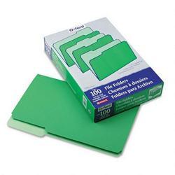 Esselte Pendaflex Corp. File Folders, Recycled, 2 Tone Green, Legal Size, Top Tab, 1/3 Cut, 100/Box