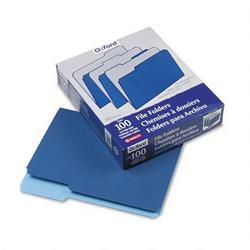 Esselte Pendaflex Corp. File Folders, Recycled, 2 Tone Navy, Letter Size, Top Tab, 1/3 Cut, 100/Box
