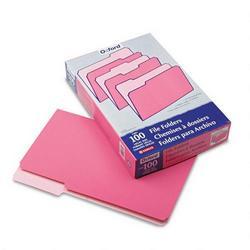 Esselte Pendaflex Corp. File Folders, Recycled, 2 Tone Pink, Legal Size, Top Tab, 1/3 Cut, 100/Box