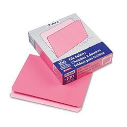Esselte Pendaflex Corp. File Folders, Recycled, 2 Tone Pink, Letter, Top Tab, Straight Cut, 100/Box