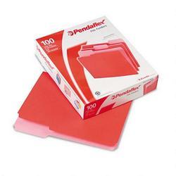 Esselte Pendaflex Corp. File Folders, Recycled, 2 Tone Red, Letter Size, Top Tab, 1/3 Cut, 100/Box
