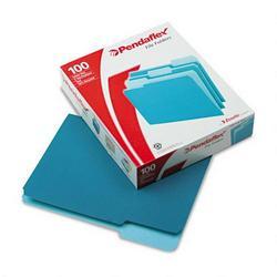 Esselte Pendaflex Corp. File Folders, Recycled, 2 Tone Teal, Letter Size, Top Tab, 1/3 Cut, 100/Box